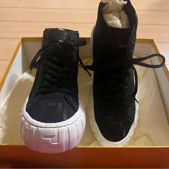 Fendi Black High-Top Sneakers - Picture 1 of 11